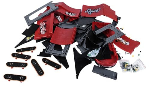 VOANZO 6-in-1-Finger-Skateboard-Rampenset mit 6 Mini-Skateboards und Rampen. Fingerboard-Skatepark-Deck für Jugendliche und Erwachsene