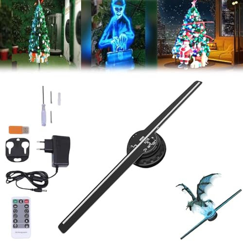 Genérico 3D Holograma LED Fan Proyector, 3D Holograma Publicidad, 3D Holograma Árbol de Navidad Proyector, para la Tienda, Bar, Fiesta de Navidad Publicidad Mostrar Eventos (1pcs)
