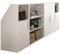 Vente-unique-Schrank unter Dachschräge mit 4 Türen, 2 Regalböden & 2 Fächern - Weiß - ADEZIO
