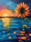 Blume Malen Nach Zahlen Erwachsene, Malen-Nach-Zahlen Sunset Paint by Numbers, DIY Bastelset Erwachsene Ölgemälde, mit Pinseln und Acrylfarben, Zimmer Wand Deko Asthetik, 60x80cm (Rahmenlos) 9-N-Y