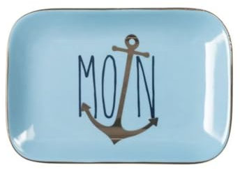 Gift Company Love Plates, Deko-Teller M, Porzellan, Moin, blau, 15,5x2x10,5cm