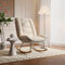 PerGar Schaukelstuhl, Stillsessel, Wohnzimmer Relaxstuhl, Schaukelstuhl Outdoor mit Kissen, Verstellbar Rückenlehne, Schwingsessel, Relaxsessel für Wohnzimmer, Schlafzimmer, Beige