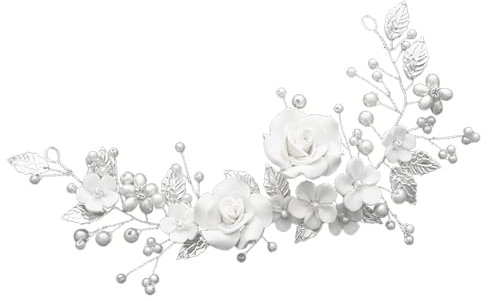 Bandeau de Mariage Bijoux, Strass Mariage Bandeau Cristal De Mariée Cheveux Vigne Bridal Headwear Floral Wedding Hair Accessories Vine Perle Cerceau de Cheveux Coiffure Perlée pour Femme et Fille