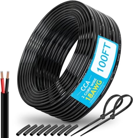 UCINNOVATE 18 Gauge Draht, 100FT 2 Leiter elektrischen Draht CCA, robuste 18 AWG verseilt PVC-Kabel, 12V Niederspannung Flexible Kabel Kern für Automotive Verdrahtung, Lampe Marine-Kabel