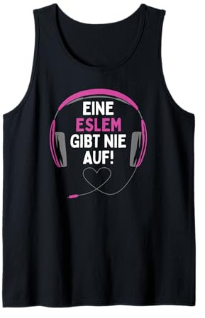Gaming Kopfhörer Eine Eslem Gibt Nie Auf Personalisiertes Tank Top