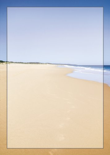 Briefpapier Sandstrand DIN A4 90 g/m² Küste Meer Motivpapier Spuren im Sand (100 Blatt)