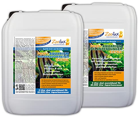 ZOOFUX Profi Aquarium Wasseraufbereiter + Pflanzendünger Spar-Set (Das perfekte Sparset für Ihr Aquarium - Wasser- und Pflanzenpflege), Set-Größe:Set 5000