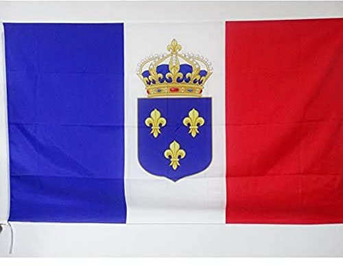 AZ FLAG - Drapeau Monarchie constitutionnelle française - 150x90 cm - Drapeau Royaume De France - Royaliste 100% Polyester Avec Fourreau et cordelette - Pavillon 110 g