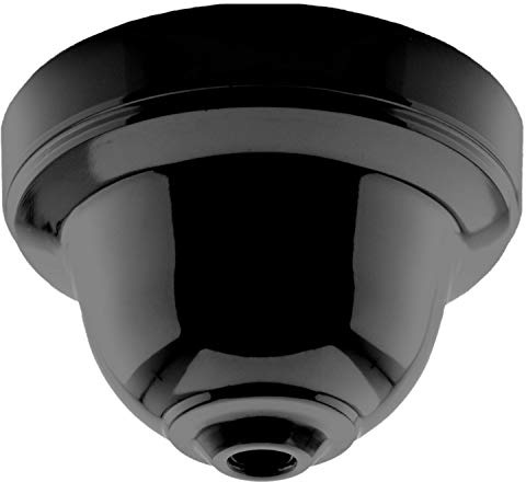 Reproduction Ceiling Rose Cup for use in Retro Ceiling Pendant in Glossy Black Bakelite