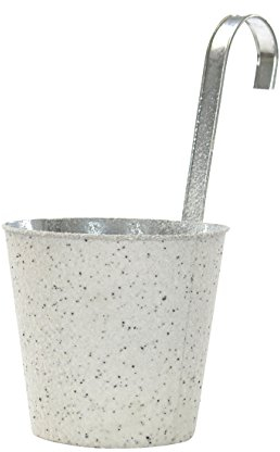 DARO DEKO Blumentopf Hänger aus Zink 1 Stück - L weiß