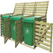 Festnight Cache-Poubelle à roulettes Triple imprégné en Bois 3 Portes Avant 240 L 218,3 x 92 x 120 cm