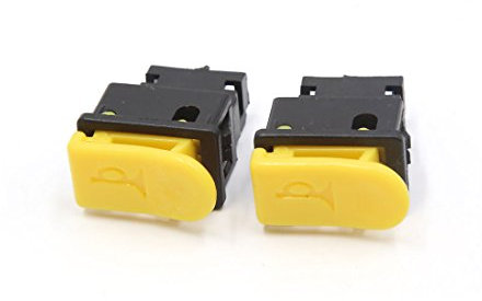 sourcing map 2pcs Negro Amarillo DC 12V 2 Terminales Claxon Horn Bocina interruptor botón Pieza Recambio de Motocicleta Motos Accesorios
