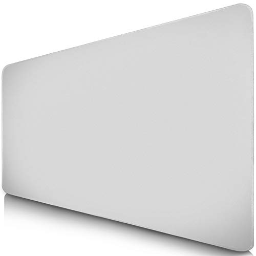 Sidorenko Alfombrilla XXL - Mouse Pad Gaming 900 x 400 mm - Bordes sin Bordes - Antideslizante - Alfombrilla Gaming - Blanco