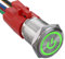 APIELE 16MM Verriegelung Druckschalter 12VDC 5A, Edelstahl mit LED Power Symbol wasserdicht Latch Drucktastenschalter mit vorverdrahtetem Stecker, Auto RV LKW Boot EIN/AUS Taste Schalter (Grün)