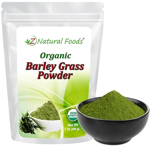 Z Natural Foods Organic Barley Grass Powder - Whole Food Green Blend, 1 lb