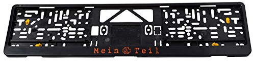 Rammstein Auto-Kennzeichenverstärker Mein Teil schwarz orange, Offizielles Band Merchandise KFZ Nummernschild Halterung