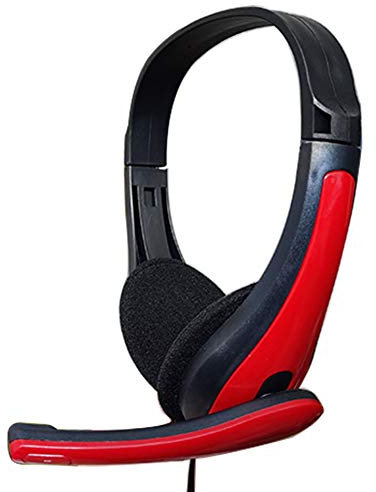 FOReverweihuajz Wired Stereo Gaming Headphone,3.5mm Wired HiFi Stereo Headset Noise Canceling Headphone with Mic for PC Red