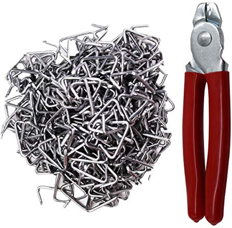 HARDK Hog Lot de 500 pinces droites pour anneaux de porc galvanisés Kit d'installation professionnel