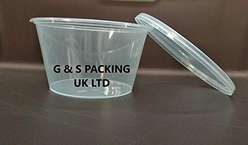 G&S PACKING UK LTD 500ml Plastic Round Containers Tub Pots & Lids Clear Microwavable, Freezer Friendly Safe Food Takeaway (20)