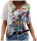 Kurzarm T-Shirt Oberteil Druckbluse Geschenk Sommer Top Damen Ärmeln Bluse Elegante Lässige Mode mit Buntem 2021 Neue Crop Tops (E-Rosa, M)