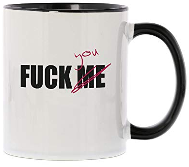 STEMPEL-FABRIK Keramiktasse Weiß mit Aufdruck - Fuck you - Kaffeetasse mit Spruch - Keramik - Bedruckte Tasse - Geschenkideen - Teetasse - Becher - Büro - Arbeit - Spruchtasse - Beidseitig Bedruckt