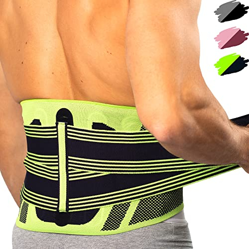 Rückenbandage für Herren & Damen - Rückenstützgürtel für Arbeit & Sport - Unterstützung des unteren Rückens bei Ischias, Bandscheibenvorfall, Skoliose & Rückenschmerzen