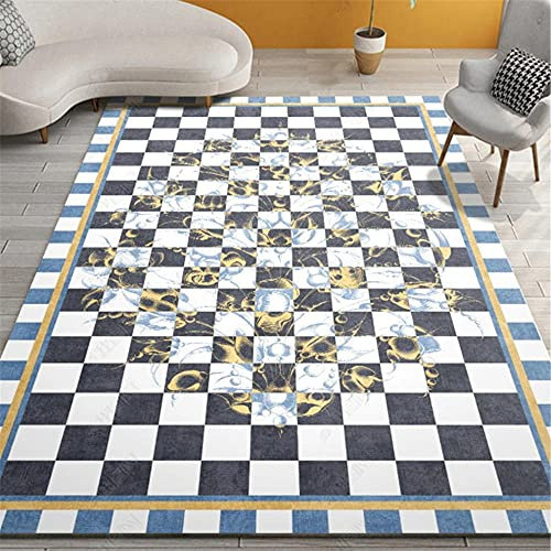 Xiaosua Joop Teppich Blue Wohnzimmer Teppichblau-Plaid-moderner langlebiger Teppich leicht zu reinigen Teppich Jugendzimmer 40X60CM Kinderteppiche 1ft 3.7''X1ft 11.6''