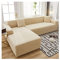 Daesar Couchbezug Wasserdicht für Eckcouch, Sofahusse Ecksofa 3 Sitzer + 4 Sitzer 190-230 + 235-300 Modern Beige Gelb Überwürfe Sofabezug L Form 2er Set
