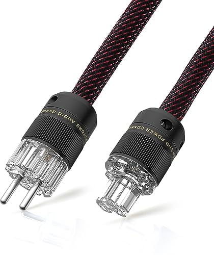 Tertullus HiFi - Cavo di alimentazione High End C15, cavo di alimentazione HiFi audio, con spina Schuko e spina per dispositivi a freddo (PE, 1 m)
