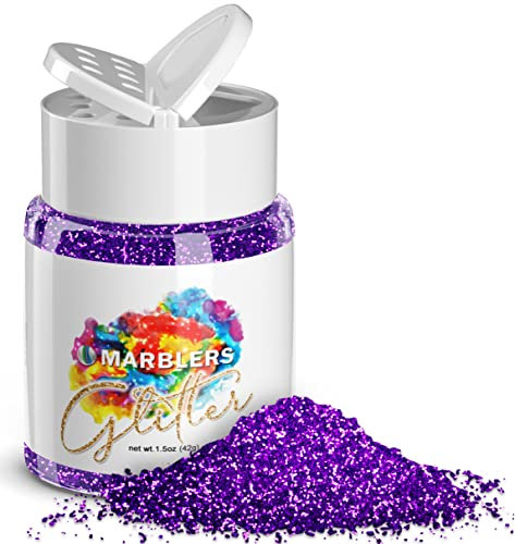 MARBLERS Twinkle Glitter [Amethyst] 1.5oz (42g) | Fine | Non-Toxic, Vegan, Cruelty-Free | Face, Body, Eyeshadow, Hair, Festival, Party Makeup | Nail Art, Polish | Resin, Tumbler, Slime, Craft