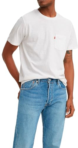 Levi's Men's Short Sleeve Classic Pocket Tee Sweatshirt, Weiß + Slub, XL