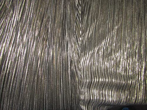 Schwarz x Gold Lurex Plissee Stoff ~ 147,3 cm breit