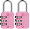 SISAV Cadenas à Combinaison à 3 Chiffres,Cadenas de Gym,Cadenas d'Extérieur,Adapté aux Casiers d'École,aux Boîtes à Outils,aux Sacs à Dos de Voyage,avec Loquet (Rose,2 Pièces)