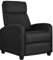 Yaheetech Fauteuil de Relaxation Petit Canapé Inclinable en Tissu en 3 Positions 1 Place avec Repose-Pied, pour Salon Chambre Bureau Home cinéma, 85 × 67 × 99,5 cm, Jusqu’à 120 kg, Noir