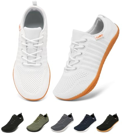 Merdoo Barfuss Schuhe Damen Barfußschuhe Herren Barfuß Sneaker Barefoot Squat Shoes Deadlift Schuhe Minimalistische Walkingschuhe Turnschuhe Weiß 44