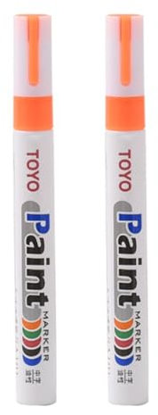 Worparsen Lot de 2 marqueurs de peinture pour pneus de voiture, moto, pneu orange