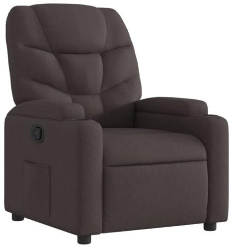 vidaXL Relaxsessel, Sessel mit Liegefunktion, Fernsehsessel Verstellbare Rückenlehne, Liegesessel Ruhesessel Polstersessel, Dunkelbraun Stoff