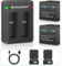 COOLSHOW Batteria di ricambio Ace/Ace Pro 1800mAh 2 confezioni e caricabatterie doppio Ace/Ace Pro Design doppio Type-C e Micro-USB Compatibile con la fotocamera Insta360 Ace/Ace Pro