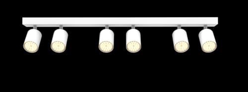 Dehobo LED Deckenstrahler 6 Flammig, Deckenlampe Weiß Schwenkbar GU10, Spotleuchte Wandspot Deckenleuchte Drehbar, Spotlight Lampe Deckenspots für Küche, Schlafzimmer, Wohnzimmer