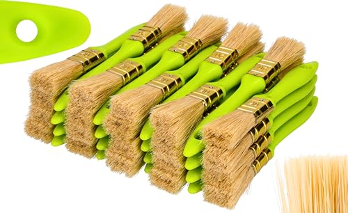 ToolSpace Set de 36 pinceaux Plats - 20 mm - Pinceau Plat pour Peindre Manche Ergonomique en Plastique Poils naturels avec mélange de Poils synthétiques - Poils denses - pour Tous Types de Peinture.
