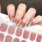 ChicNana Semi Cured Gel Nails Strips, 20 Stickers Red Glitter Nail Wraps Soft Self-Adhesive Gel Nail Stickers, Nail Gel Strips Manicure UV/LED Lamp Required (Rose GlitterTip)