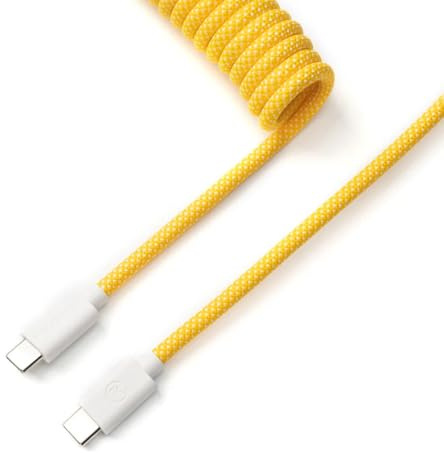 Keychron Coiled Aviator Cable - Spiralkabel für mechanische Tastatur Gelb - Einfach