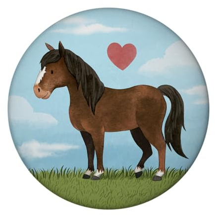 speecheese Magnet Pony in Dunkelbraun Pferdemädchen und Pferdeliebhaber | Herz für Pferdeliebe Pferdefreund im Stall