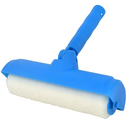 Nichiyo Rouleau de peinture de plafond de 25,4 cm avec rouleau de bouclier et bouclier avec tête réglable, rouleau de peinture anti-goutte sans éclaboussures pour peinture au plafond et mur (EL01152)