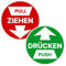 Aufkleber Set Ziehen/Drücken Push/Pull Türaufkleber Ø 8 cm Hinweis Türschild Sticker Innen und Außen (10xGrün 10xRot)