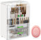 Wuciray Make Up Organizer Kosmetik Aufbewahrung mit Deckel Schubladen Dustproof Cosmetic Schmink Organizer Beauty box Hohe Groß Kapazität für Schlafzimmer Badezimmer Schminktisch Weiß3