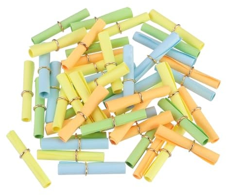 QUARKZMAN Mini Lose Tombola, 25 Stück x 4 Gemischte Farben Bunt Kleine Zettel für Botschaften für Valentinstag Jubiläum, Tombola Lose zum Selber Beschriften für Geburtstagparty Vereinsfest