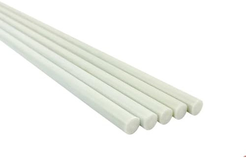 KUNIIS White Solid Fiberglass Rod 10pcs, Length 500mm, Diameter 0.8mm~10mm Elastic Fiberglass Round Bar(10mm)