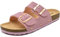 ONCAI Ciabatte Donna Estive Sandali Sughero Plantare Dobbia Fibbia Moda Sandali Antiscivolo Gomma Suole Pantofole Rosa 38.5