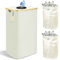 MeYuxg Poubelle tri Selectif 100L, Poubelle Recyclage Cuisine pour Bouteille Plastique, Avec 2 Sac à Main, Beige